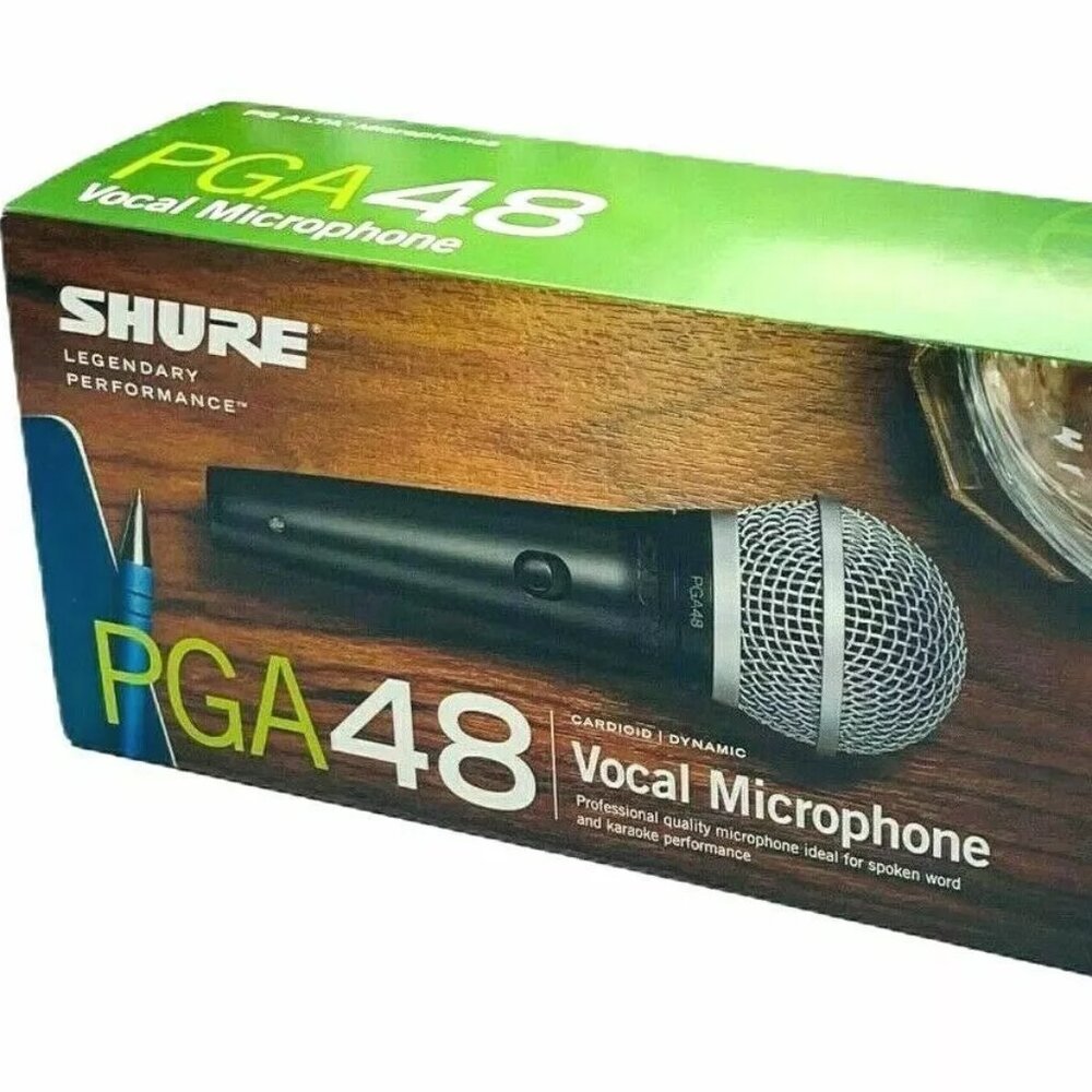 Shure PGA48-XLR Dynamic Vocal Handheld Mic with XLR Microphone Cable 15FT OEM